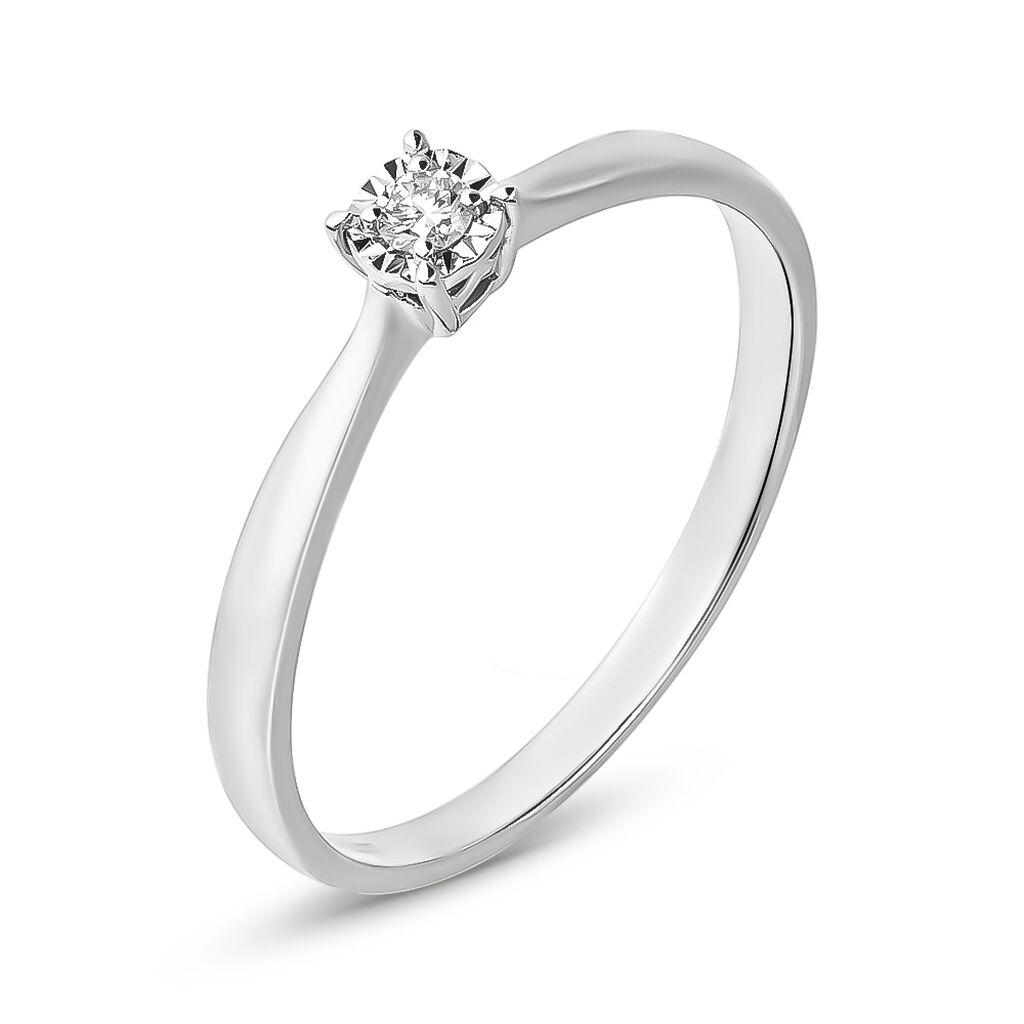 Anello Solitario Diamotion Oro Bianco Diamante
