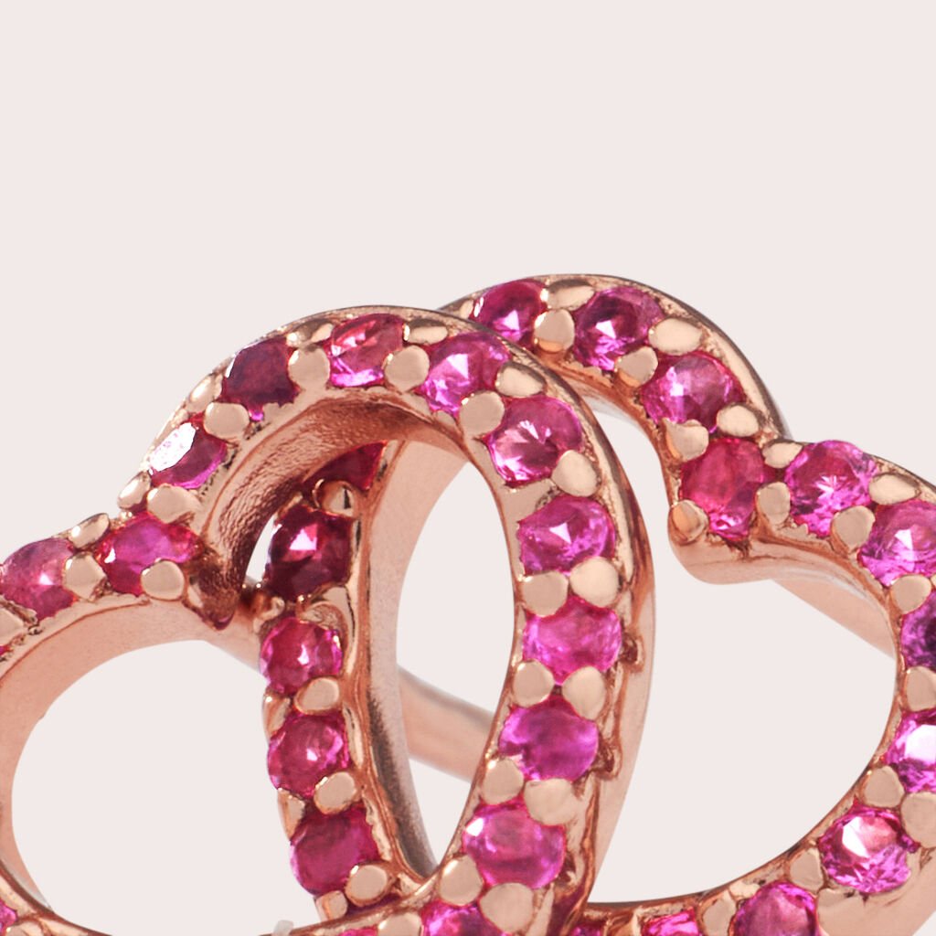 Orecchini Lobo Silver Rainbow Argento Rosa Cubic Zirconia - Orecchini a Lobo Donna | Stroili