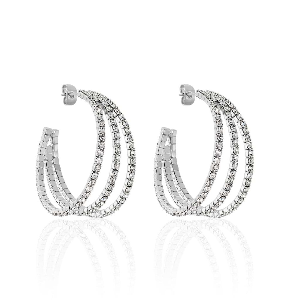 Orecchini A Cerchio Romantic Shine Metallo Cristallo