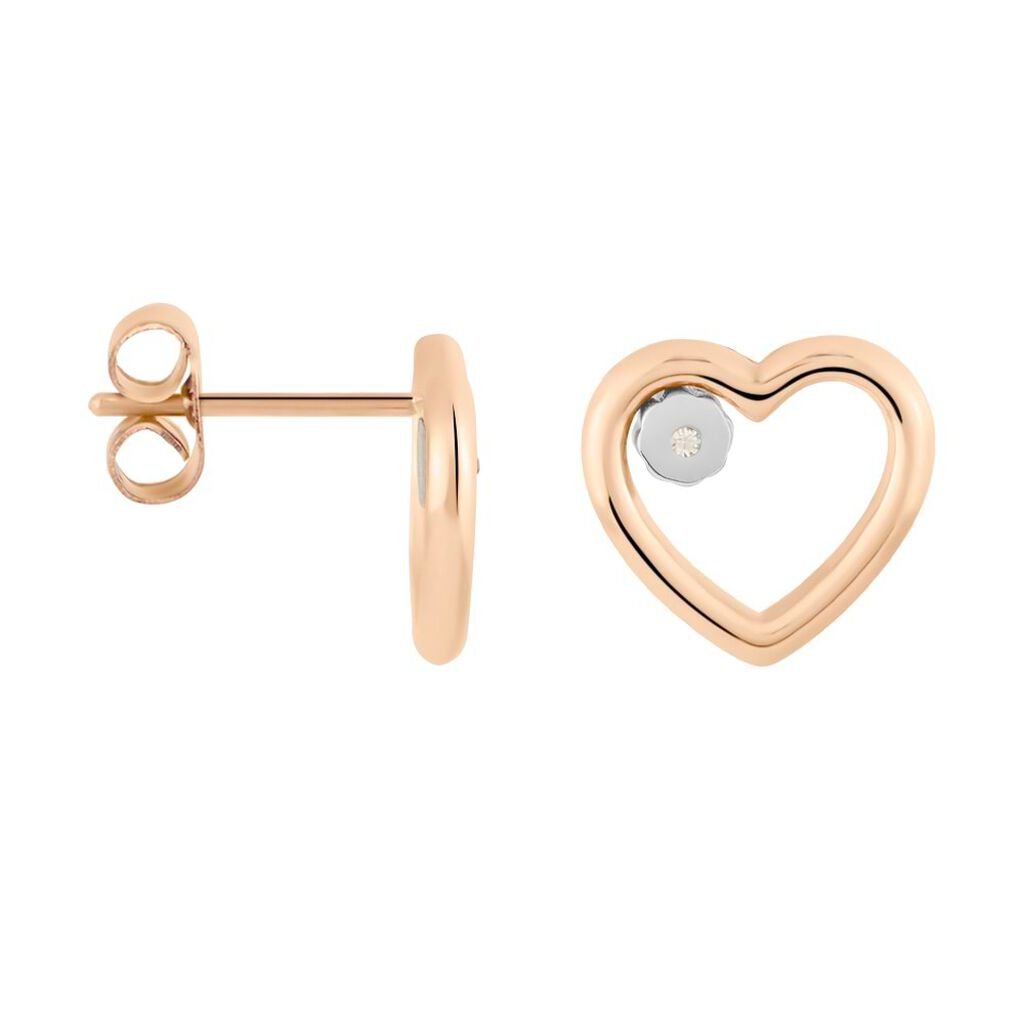 Orecchini Lobo Sunrise Acciaio Bicolore Bianco / Rosa Cristallo