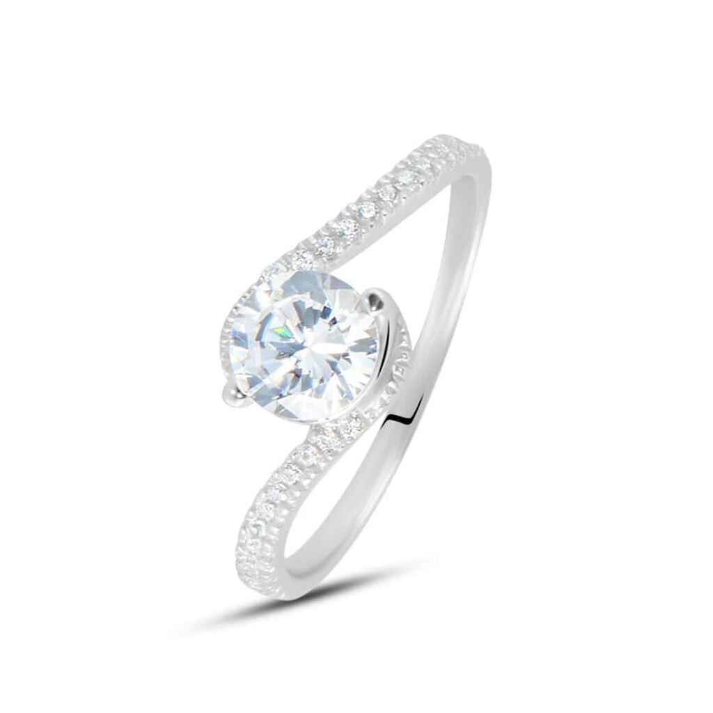 Anello Solitario Claire Oro Bianco Cubic Zirconia - Anelli con Pietre Donna | Stroili