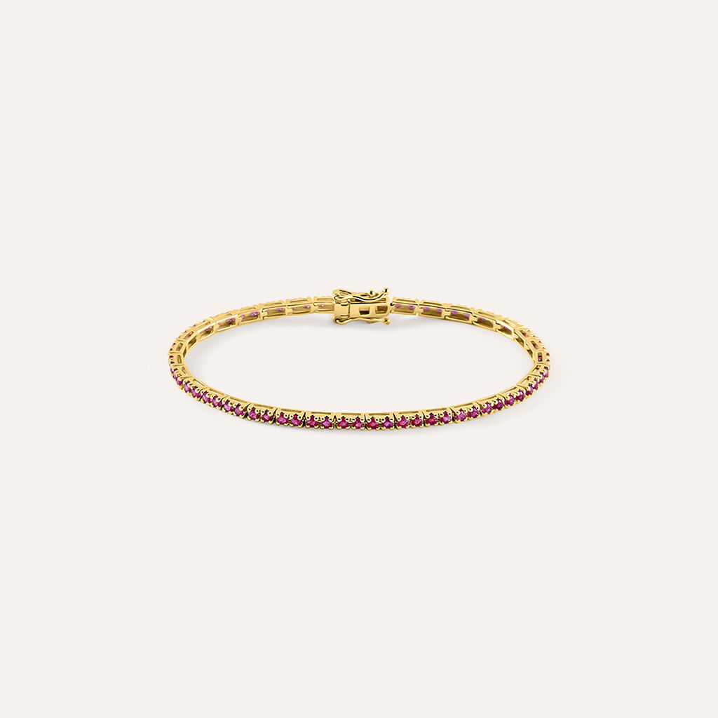 Bracciale Tennis Elizabeth Crown Oro Giallo Rubino