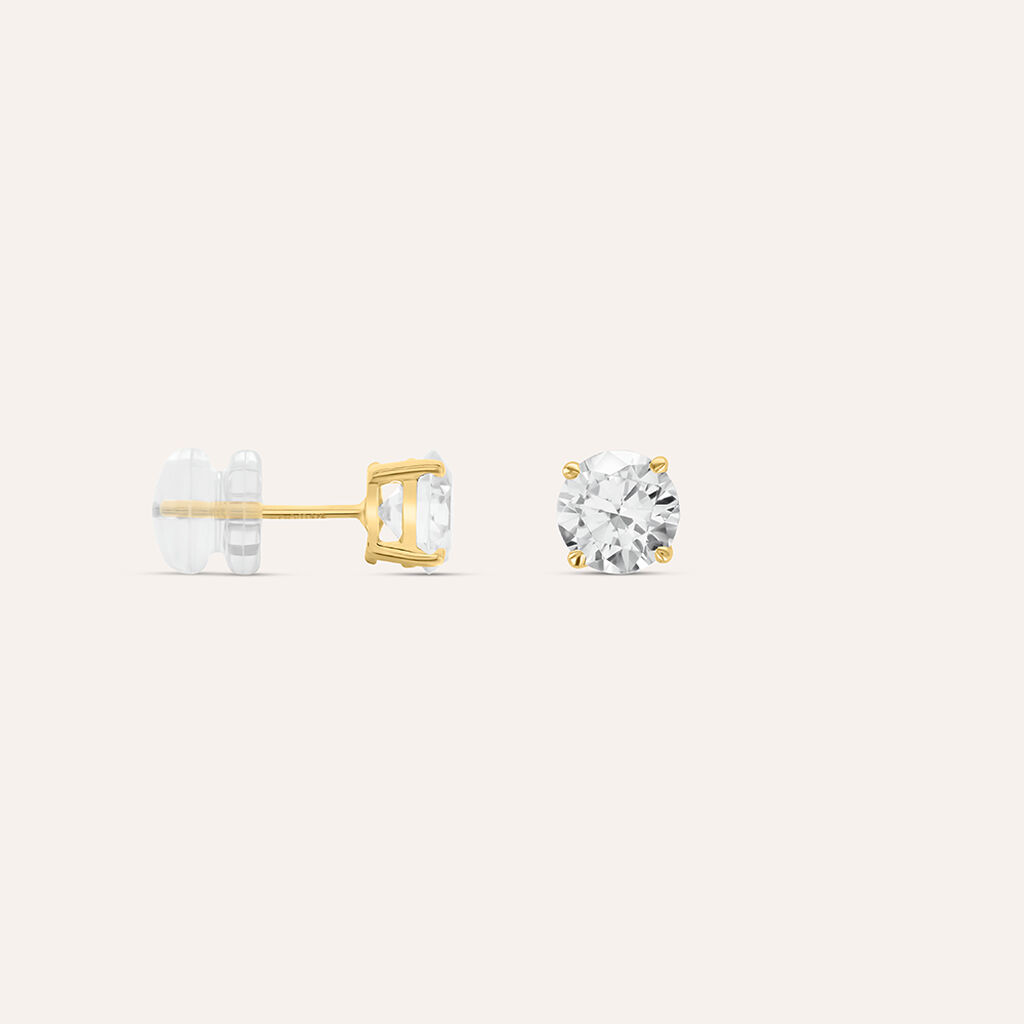 Orecchini Lobo Punto Luce Claire Oro Giallo Cubic Zirconia - Orecchini a Lobo Donna | Stroili