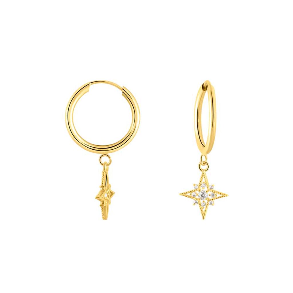 Orecchini A Cerchio Toujours Oro Giallo Cubic Zirconia