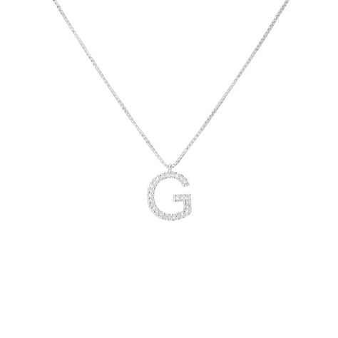 Collana Diamond Letters Oro Bianco Diamante - Collane Donna | Stroili