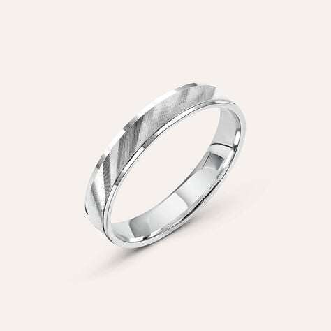 Fede Classica Satinata 3.5 mm Oro Bianco - Anelli con Incisione Uomo | Stroili