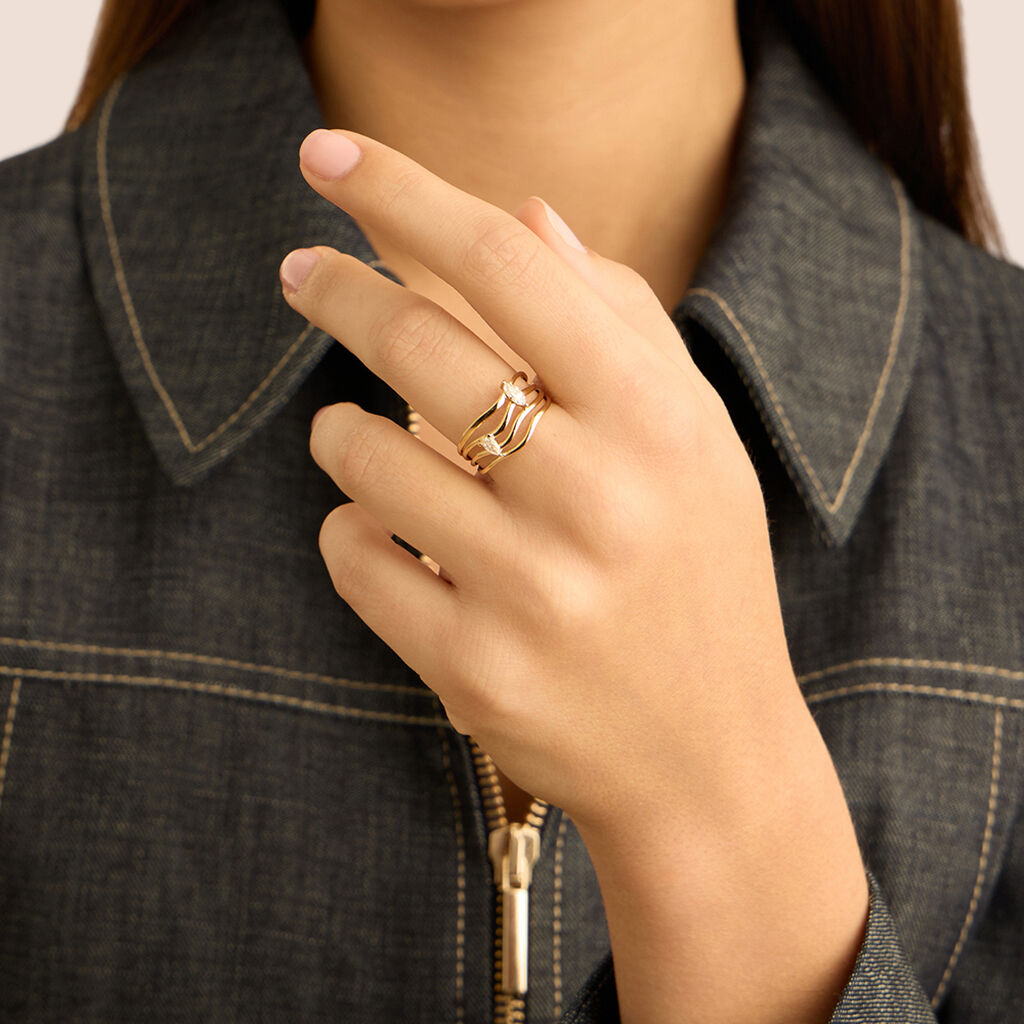 Anello Fascia Diamade Glam Oro Giallo Diamante Lab-Grown