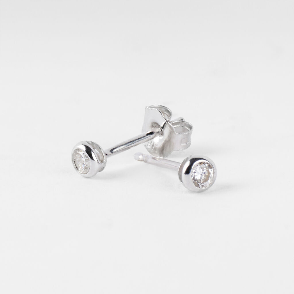 Orecchini Lobo Punto Luce Grace Oro Bianco Diamante - Orecchini a Lobo Donna | Stroili