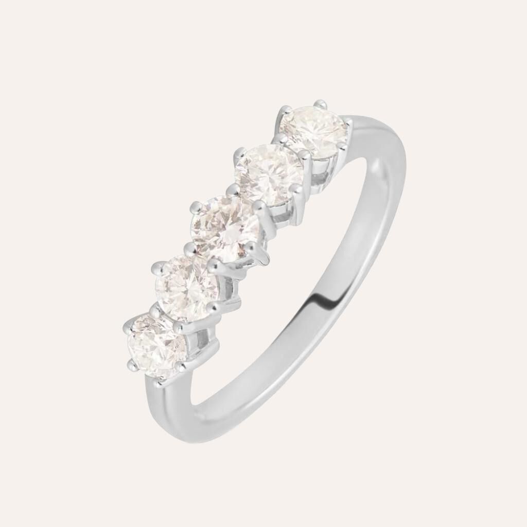 Anello Riviere Firmamenti Oro Bianco Diamante