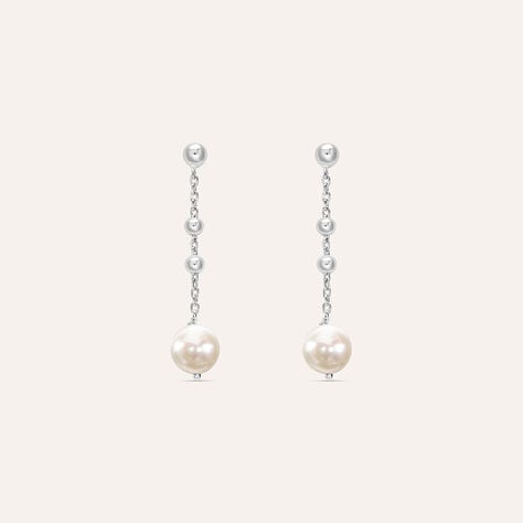Orecchini Pendenti Silver Pearls Argento Rodiato Perla sintentica - Orecchini Pendenti Donna | Stroili