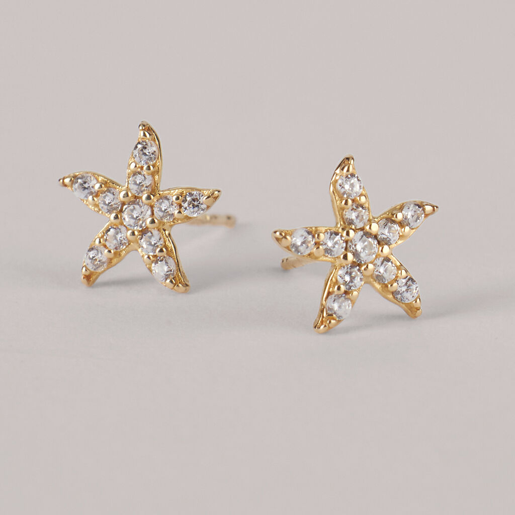 Orecchini Lobo Bon Ton Oro Giallo Cubic Zirconia