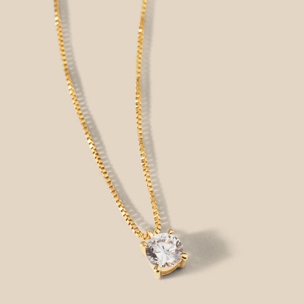 Collana Punto Luce Claire Oro Giallo Cubic Zirconia