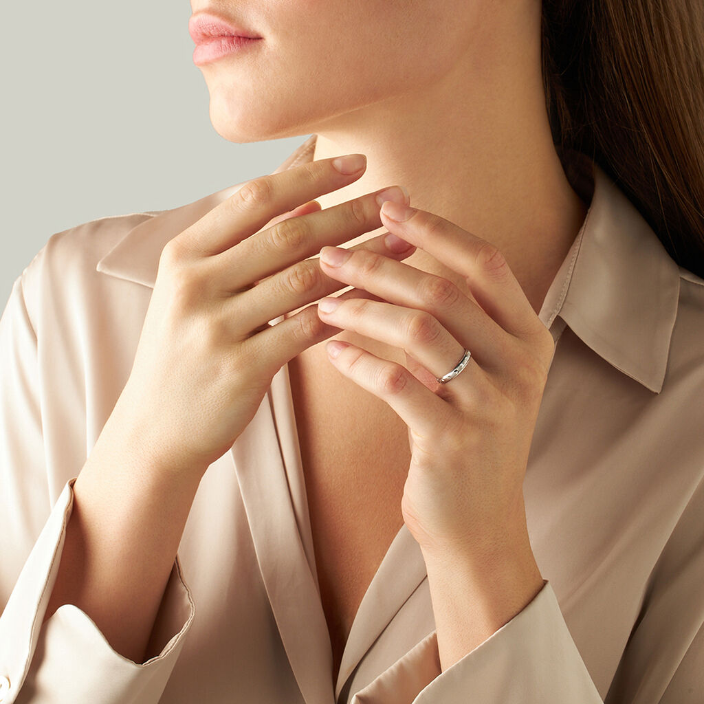 Fede Classica Diamantata 3 mm Oro Bianco