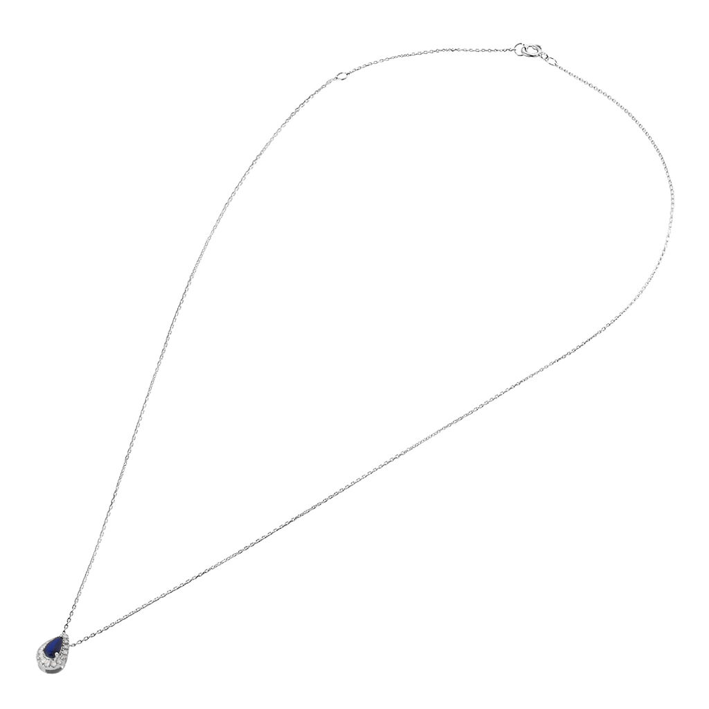 Collana Punto Luce Charlotte Oro Bianco Zaffiro Diamante - Collane Choker Donna | Stroili