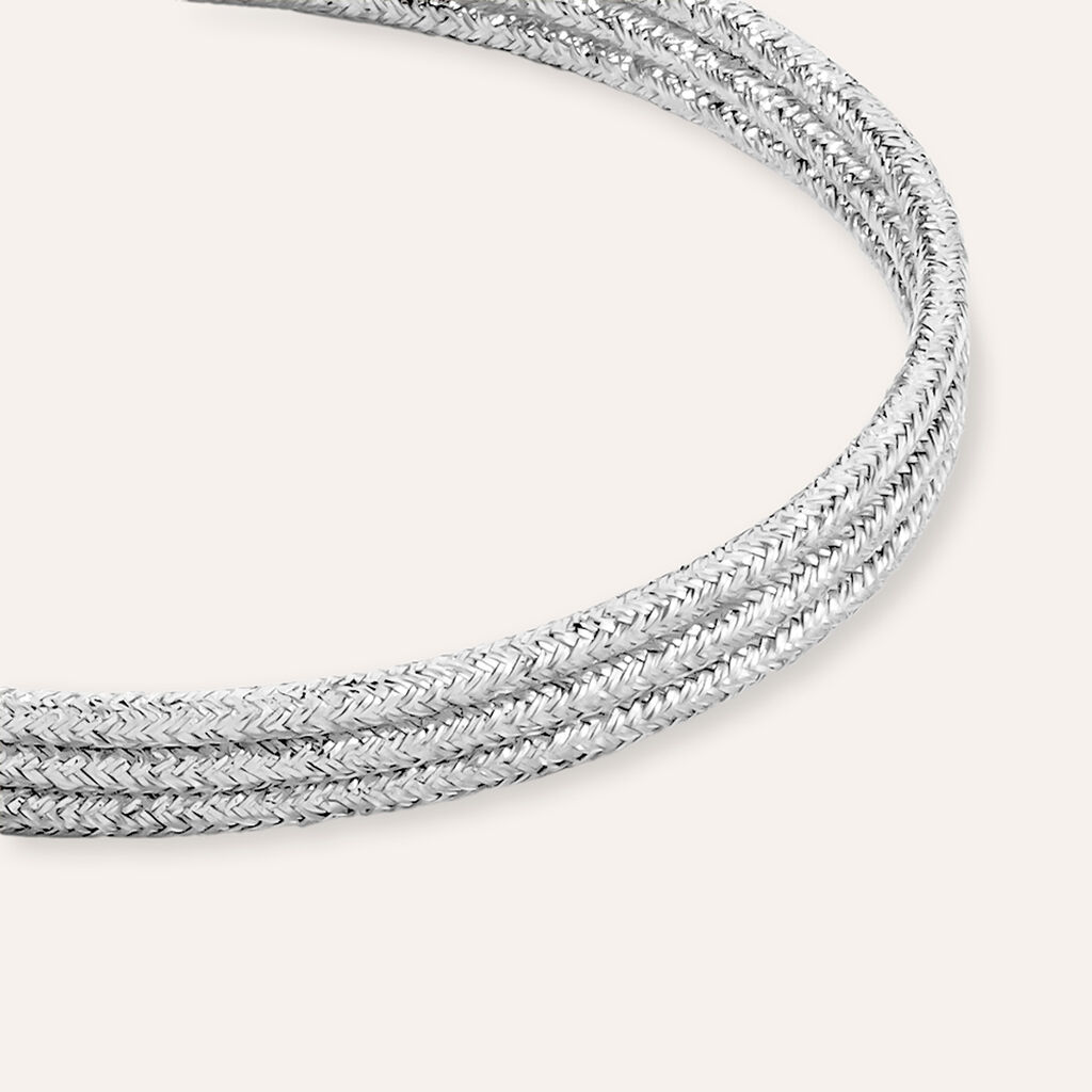 Choker Magnetico Cordino Argentato e Acciaio Dorato