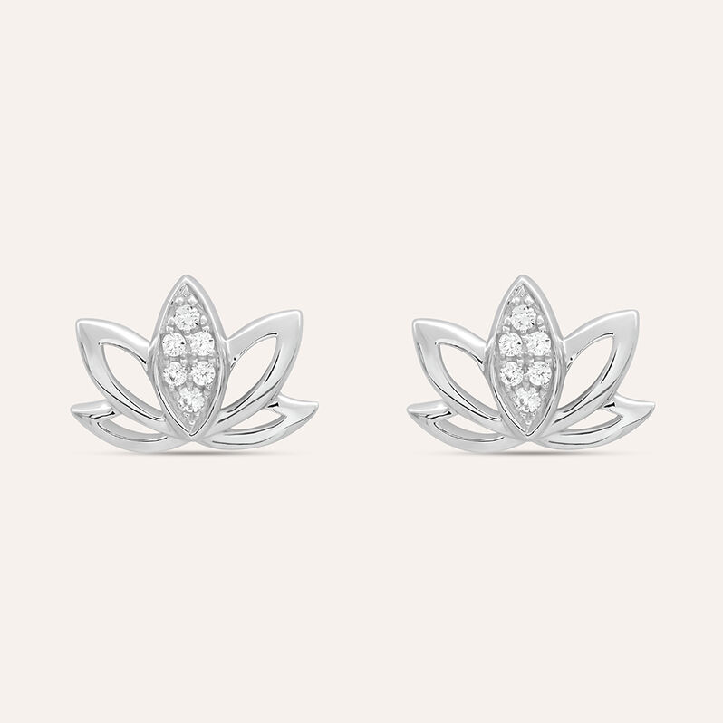 Orecchini Lobo Claire Oro Bianco Cubic Zirconia - Orecchini a Lobo Donna | Stroili