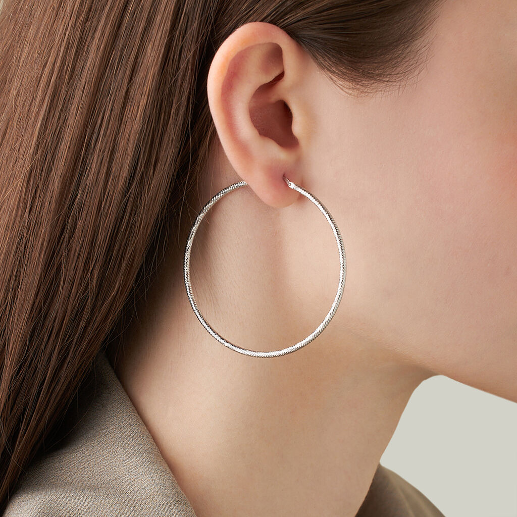 Orecchini A Cerchio Silver Collection Argento Rodiato - Orecchini a Cerchio Donna | Stroili