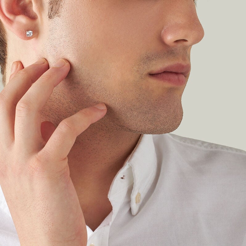 Mono Orecchino Lobo Punto Luce L'homme Or Oro Bianco Cubic Zirconia - Mono Orecchino Uomo | Stroili