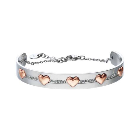 Bangle Endless Acciaio Cuore e Cristalli - Bracciali Donna | Stroili