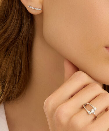 Anello Trilogy Silver Elegance Argento Rodiato Cubic Zirconia