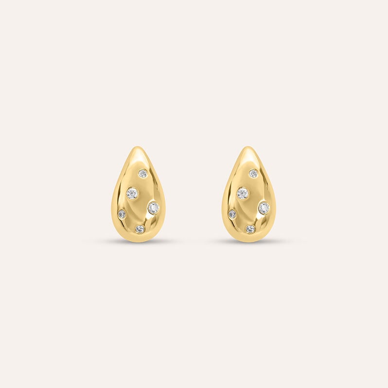 Orecchini Lobo Claire Oro Giallo Cubic Zirconia - Orecchini a Lobo Donna | Stroili