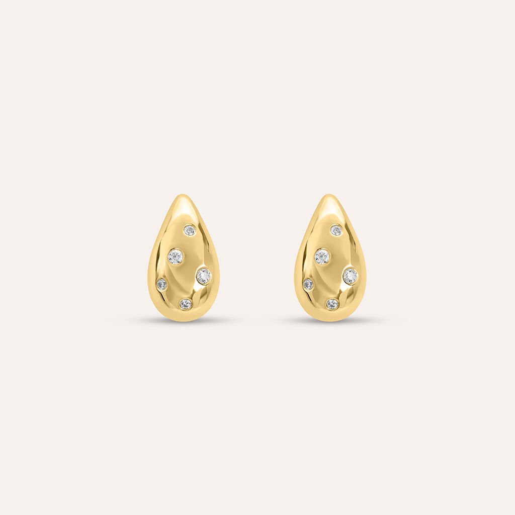 Orecchini Lobo Claire Oro Giallo Cubic Zirconia