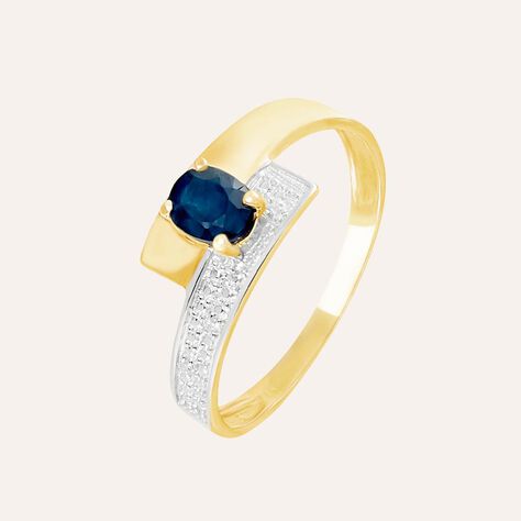 Anello Charlotte Oro Giallo Zaffiro Diamante - Anelli con Pietre Donna | Stroili