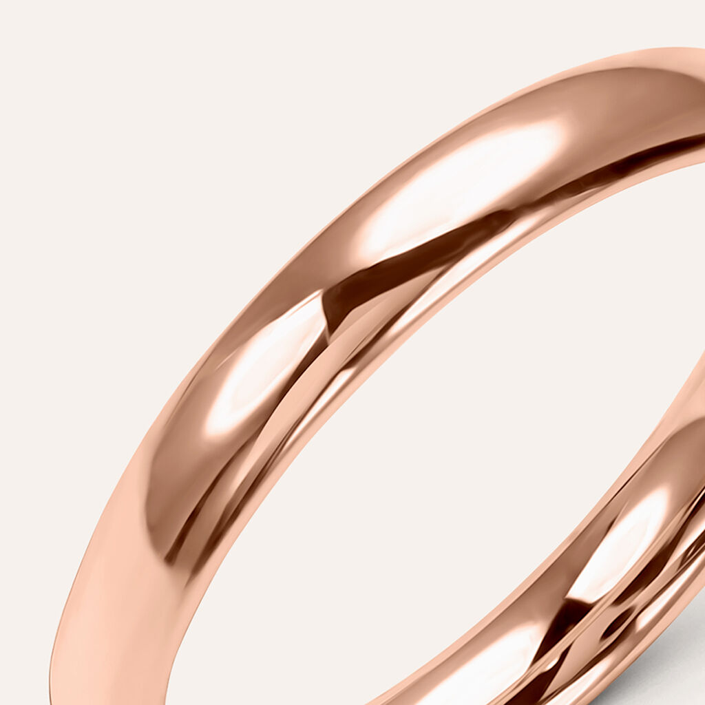 Fede Comoda Leggera 3 mm Oro Rosa - Anelli con Incisione Unisex | Stroili