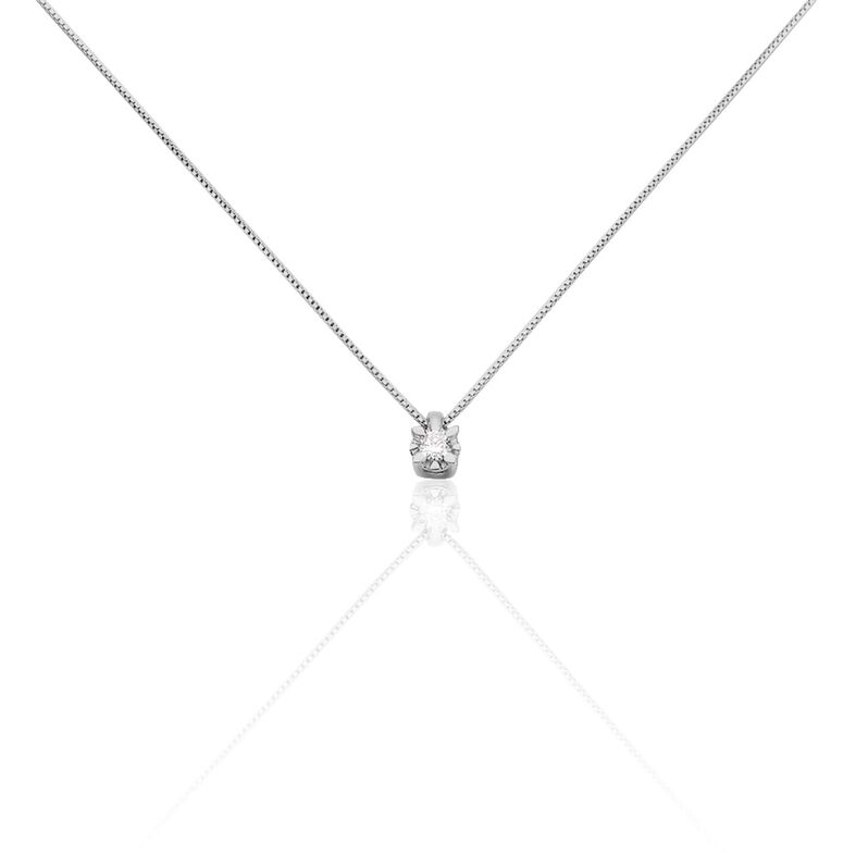 Collana punto luce in oro bianco e diamante 0.12ct - Collane Donna | Stroili