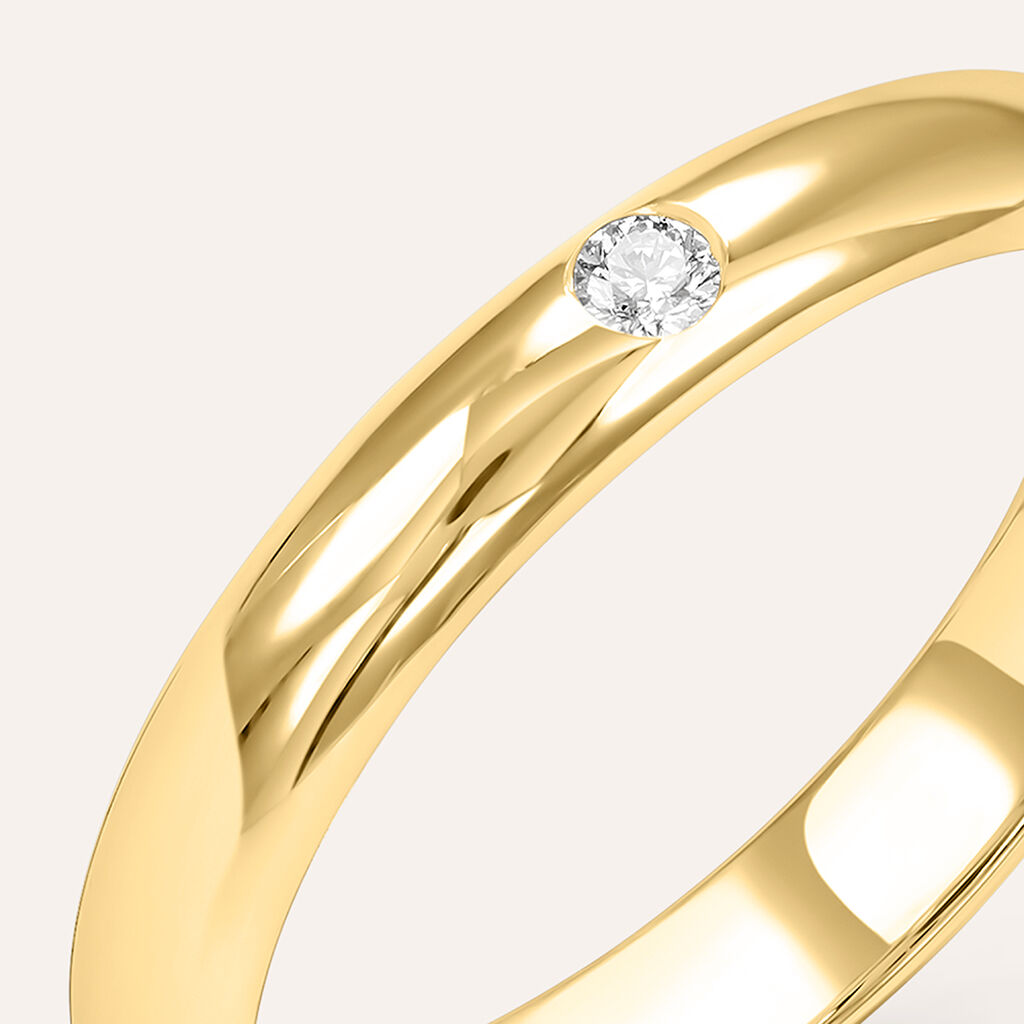 Fede Classica Leggera 3.2 mm Oro Giallo Diamante - Anelli con Incisione Unisex | Stroili