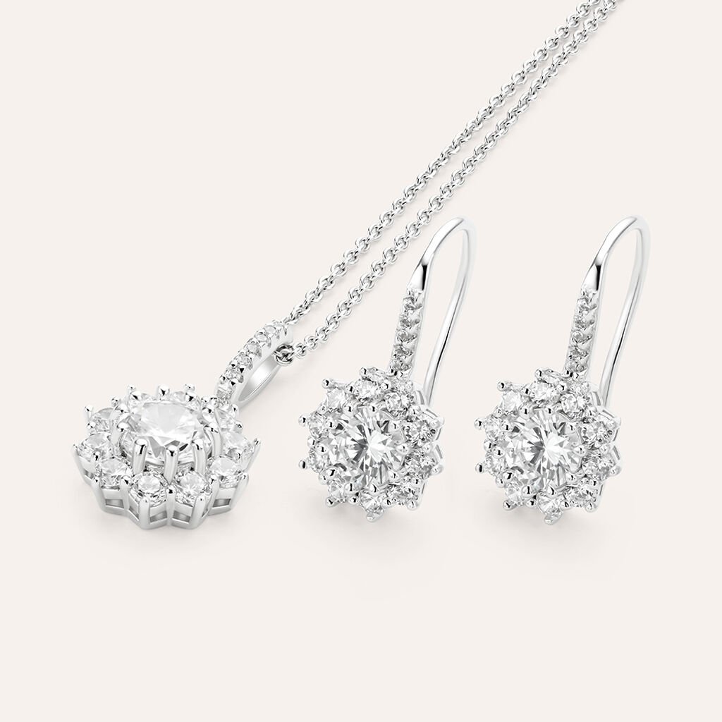 Orecchini Pendenti Silver Elegance Argento Bianco Cubic Zirconia