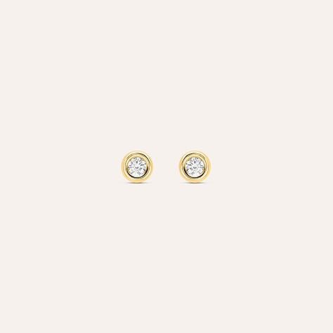 Orecchini Lobo Punto Luce Bon Ton Oro Giallo Cubic Zirconia - Orecchini a Lobo Donna | Stroili