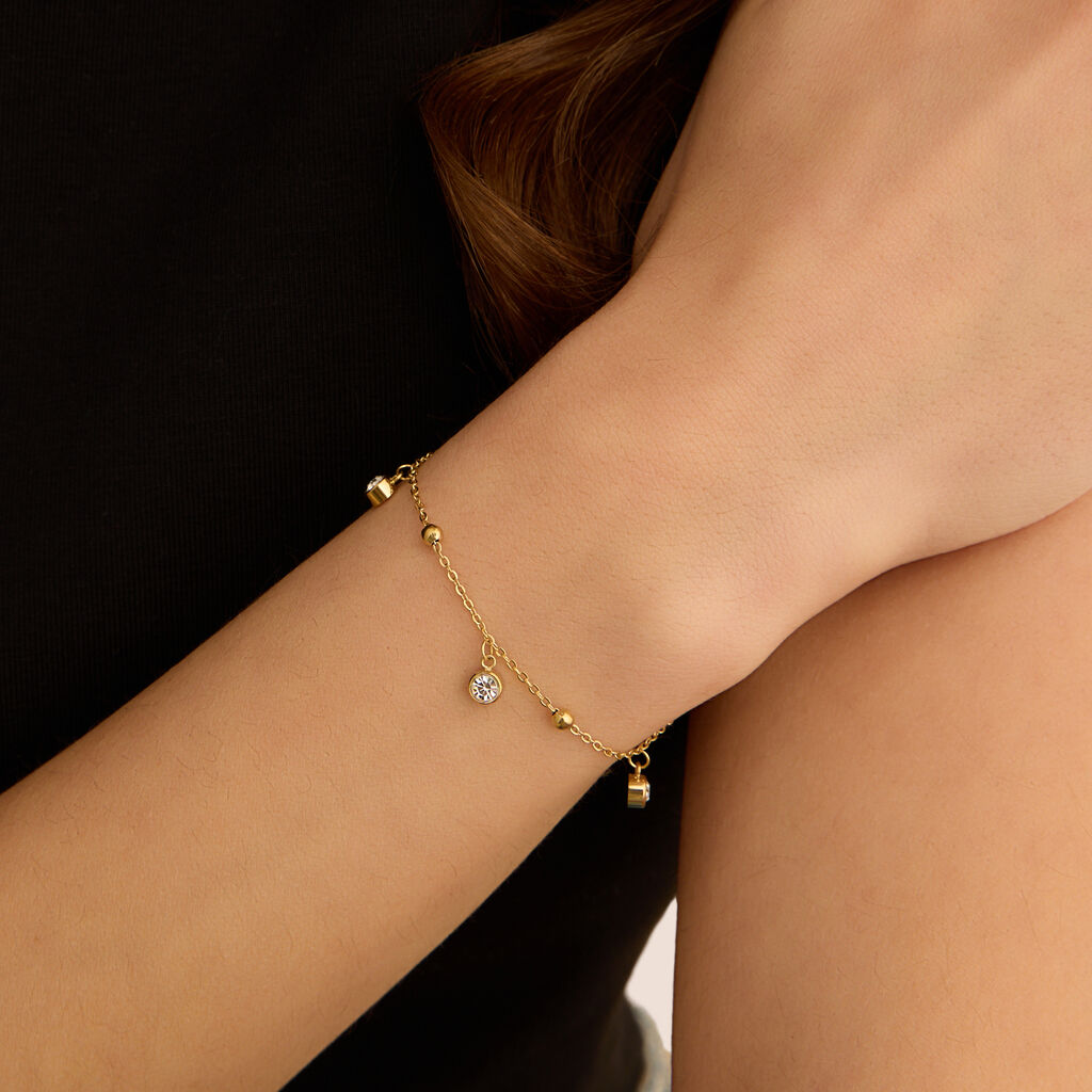 Bracciale Lady Chic Acciaio Dorato Cristallo - Bracciali Donna | Stroili
