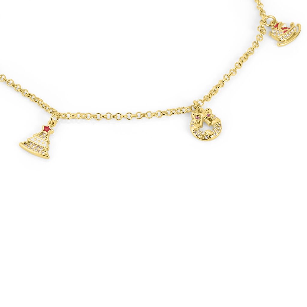 Collana Christmas Collection Ottone Dorato Cristallo - Collane Donna | Stroili