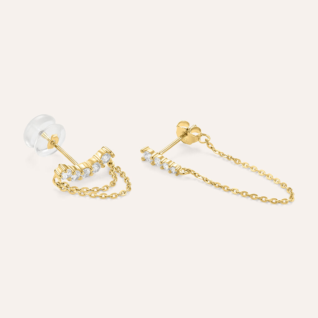 Mono Orecchino Lobo Bon Ton Oro Giallo Cubic Zirconia