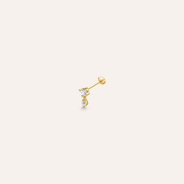 Piercing Orecchio Doppio Punto Luce Helix Ear Shine Oro Giallo Cubic Zirconia