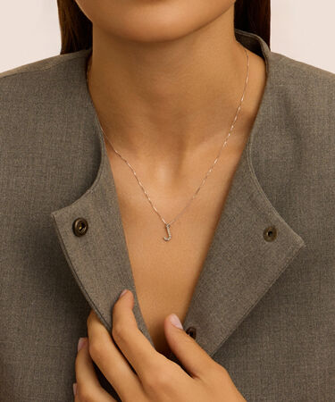 Collana Diamond Letters Oro Bianco Diamante