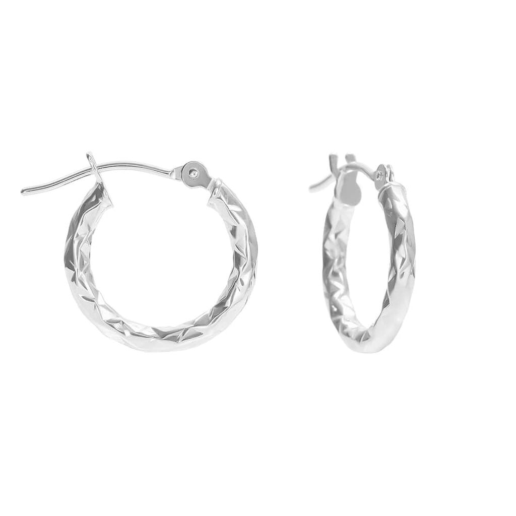 Orecchini A Cerchio Toujours Oro Bianco - Orecchini a Cerchio Donna | Stroili