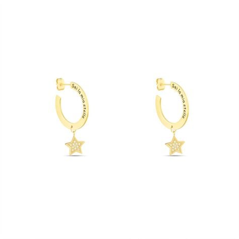 Orecchini A Cerchio Radiance Acciaio Dorato Cristallo - Orecchini a Cerchio Donna | Stroili