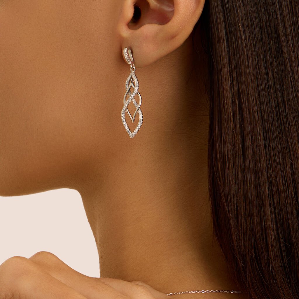 Orecchini Pendenti Silver Shine Argento Rodiato Cubic Zirconia - Orecchini Pendenti Donna | Stroili