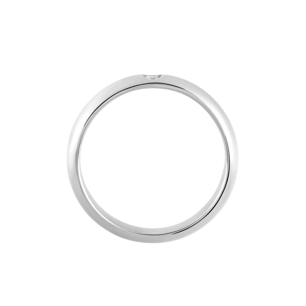 Fede Classica Leggera 3.2 mm Oro Bianco Diamante - Anelli con Incisione Unisex | Stroili