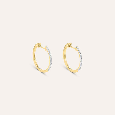 Orecchini A Cerchio Grace Oro Giallo Diamante - Orecchini a Cerchio Donna | Stroili