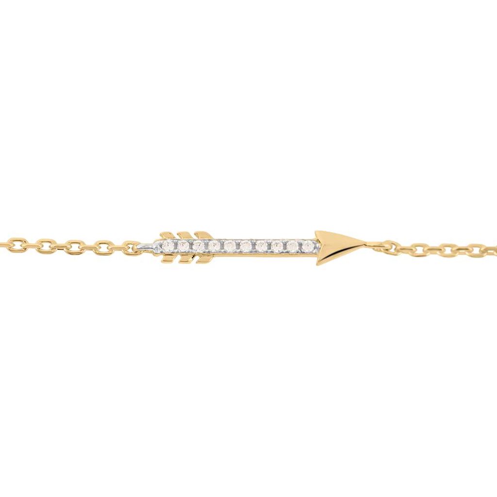 Bracciale placcato oro con freccia con zirconi - Bracciali Amicizia Donna | Stroili