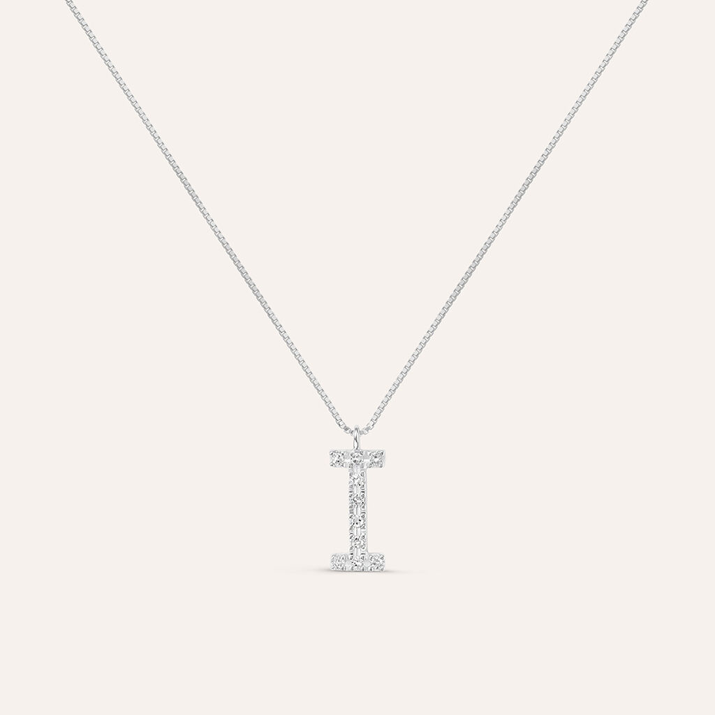 Collana Diamond Letters Oro Bianco Diamante - Collane Donna | Stroili