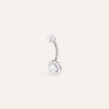Piercing Ombelico Punto Luce Moonlight Titanio ASTM F136 Cubic Zirconia