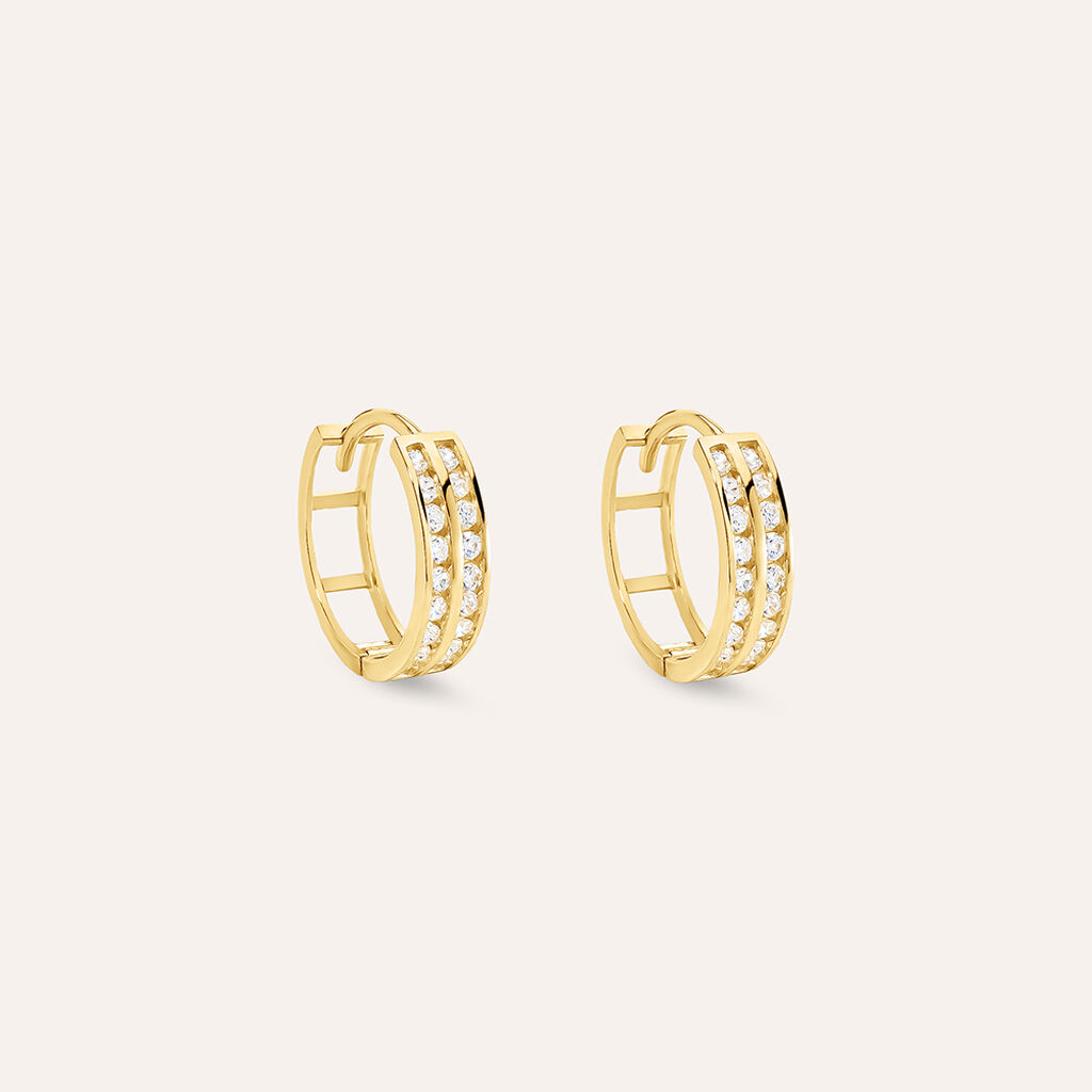 Orecchini A Cerchio Toujours Oro Giallo Cubic Zirconia