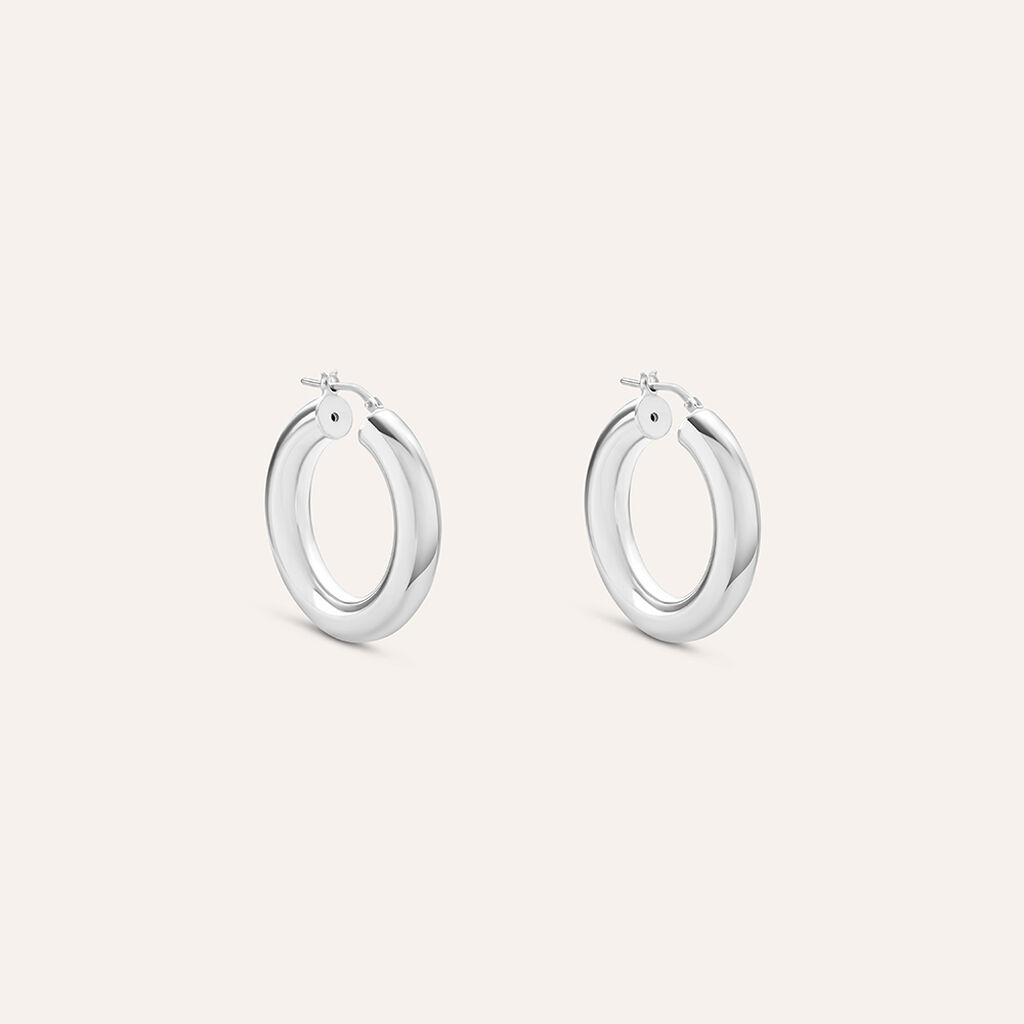 Orecchini A Cerchio Silver Collection Argento Rodiato