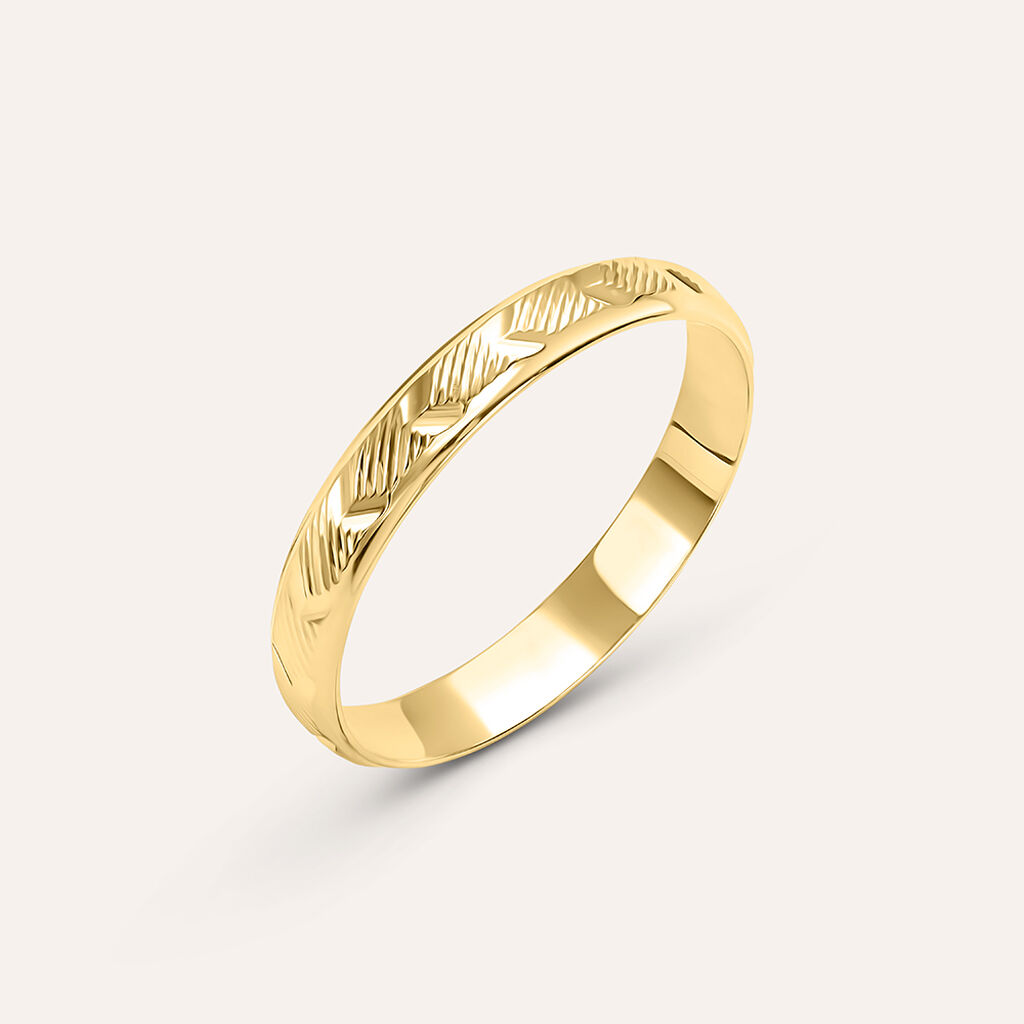 Fede Classica Diamantata 3 mm Oro Giallo