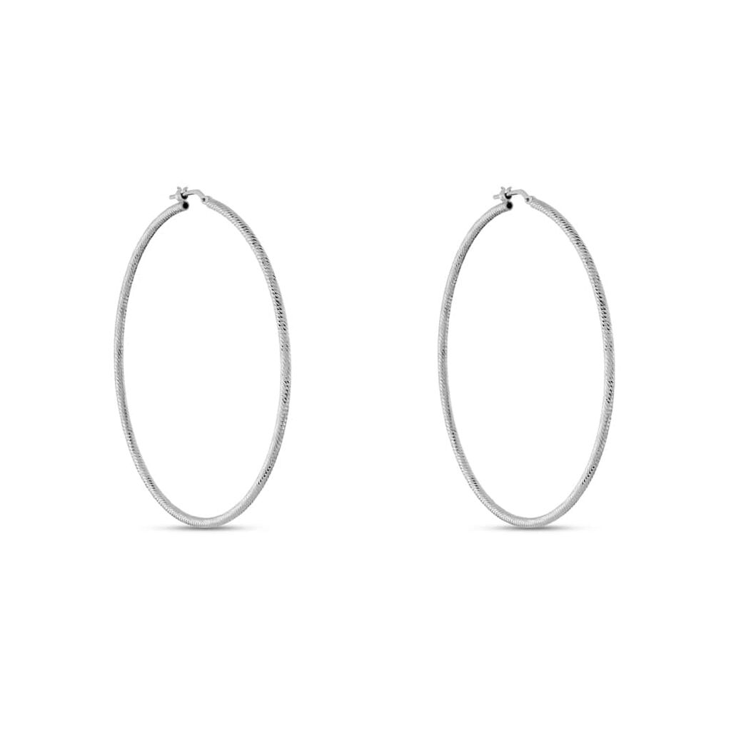 Orecchini A Cerchio Silver Collection Argento Rodiato - Orecchini a Cerchio Donna | Stroili