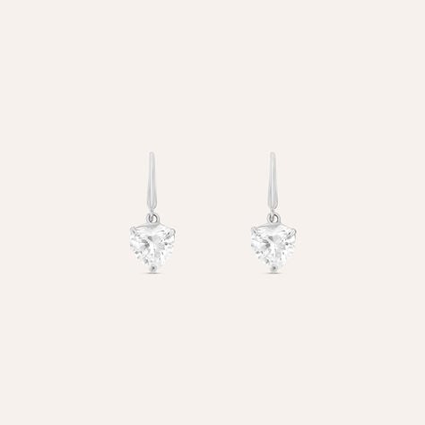 Orecchini Lobo Punto Luce Claire Oro Bianco Cubic Zirconia - Orecchini a Lobo Donna | Stroili